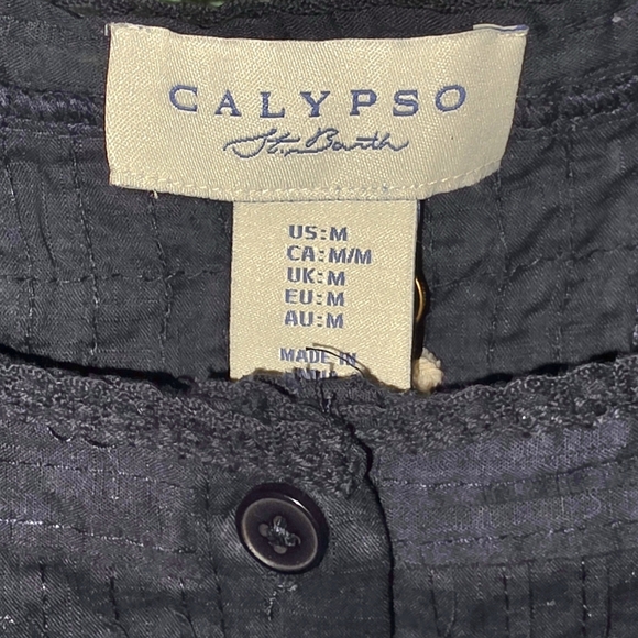 Calypso St Barth NWT Dark Blue Cotton Top (Size M) Cute - Picture 4 of 8